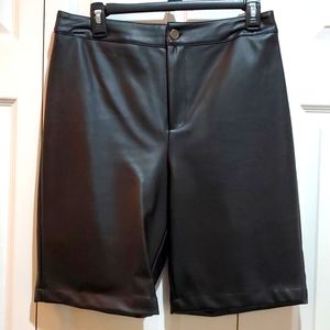 Express black faux leather shorts